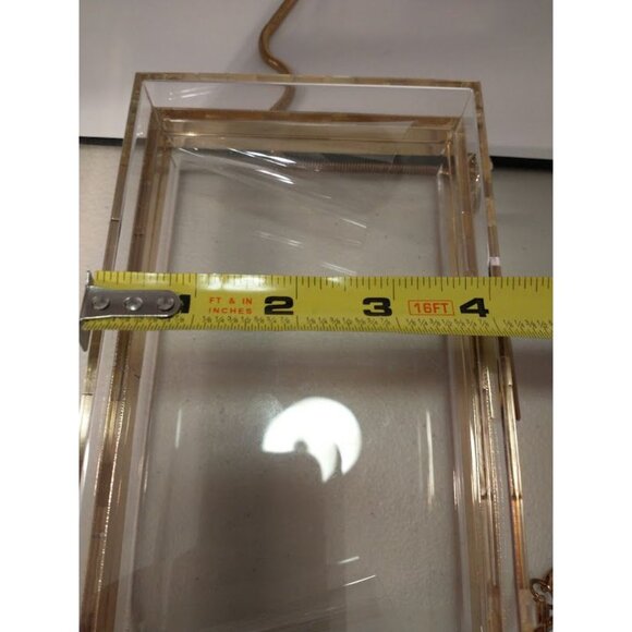 Transparent Acrylic Clutch Purse With Gold Chain Strap & Clasp - Picture 5 of 11